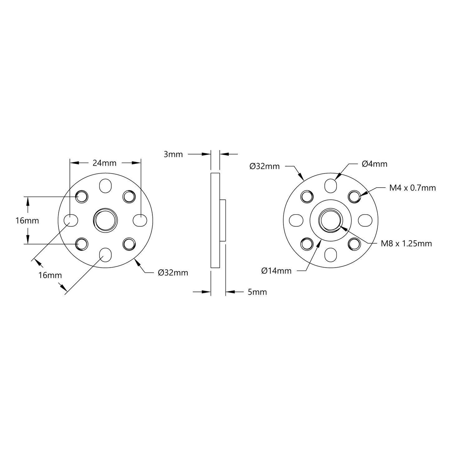 M8 x 1.25mm to goBILDA Pattern Mount