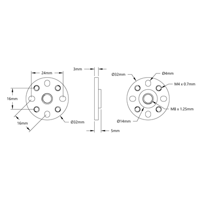 M8 x 1.25mm to goBILDA Pattern Mount