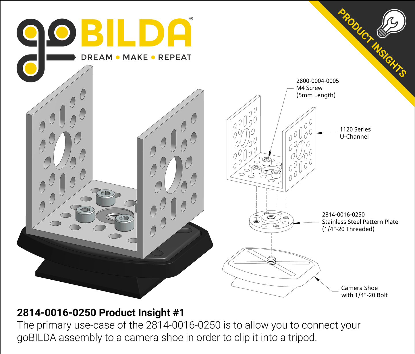 1/4"-20 to goBILDA Pattern Mount