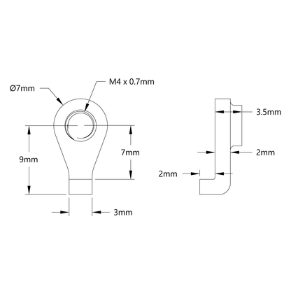 Hook-Nut (M4 x 0.7mm Thread) - 25 Pack