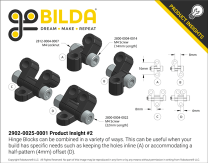 Plastic Hinge Block - 25 Pack