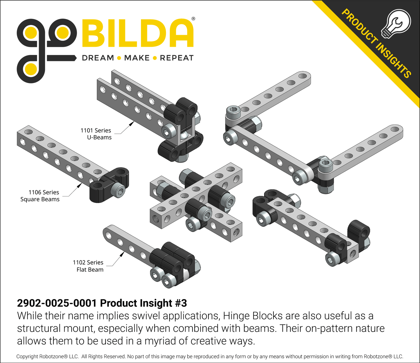 Plastic Hinge Block - 25 Pack