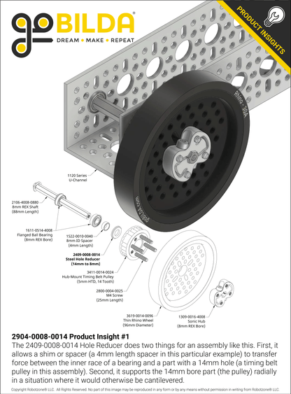 14mm to 8mm Hole Reducer - 4 Pack