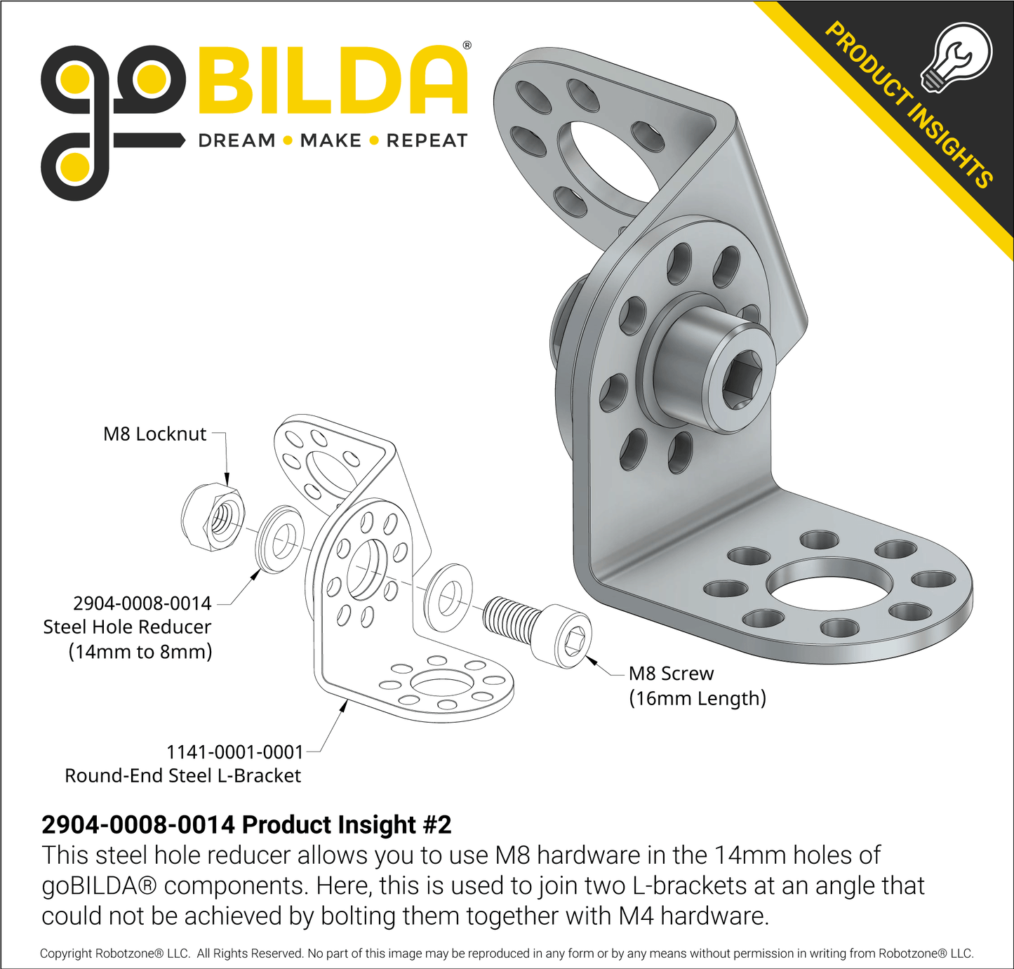 14mm to 8mm Hole Reducer - 4 Pack