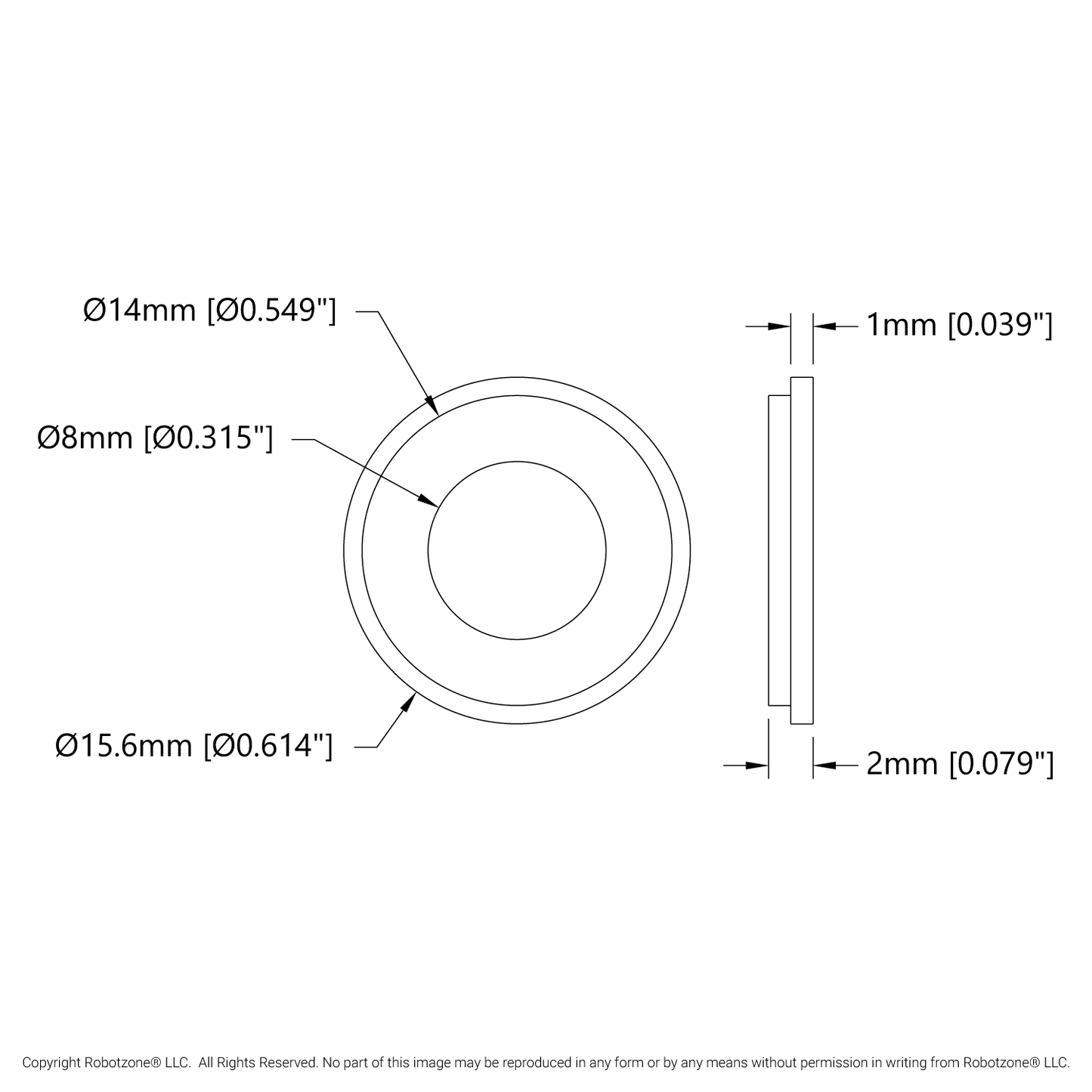 14mm to 8mm Hole Reducer - 4 Pack