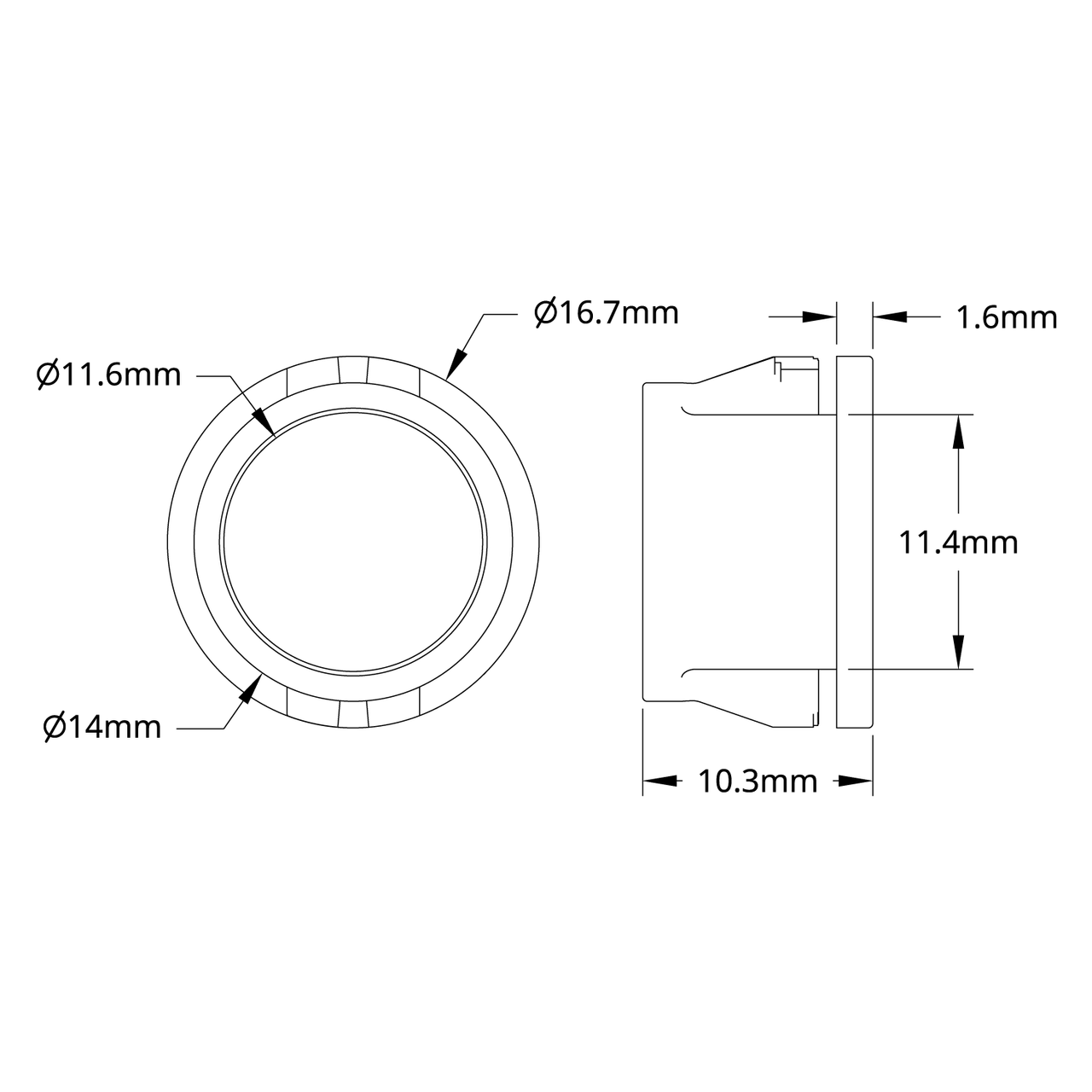 Plastic Grommet (14-1) - 12 Pack