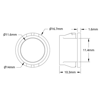 Plastic Grommet (14-1) - 12 Pack