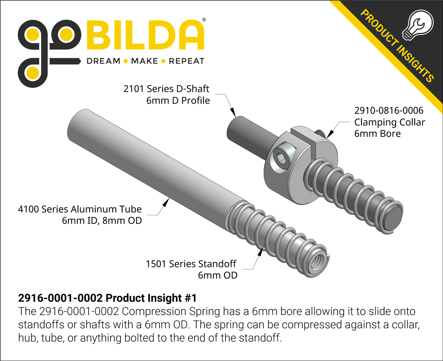 Compression Spring (6mm ID x 8mm OD, 2.3kg Max Load, 16-25mm Length) - 2 Pack