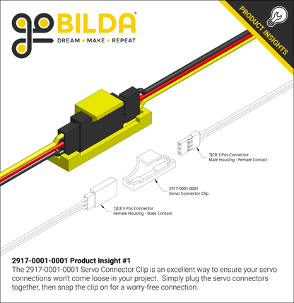 Servo Connector Clip (Yellow) - 6 Pack