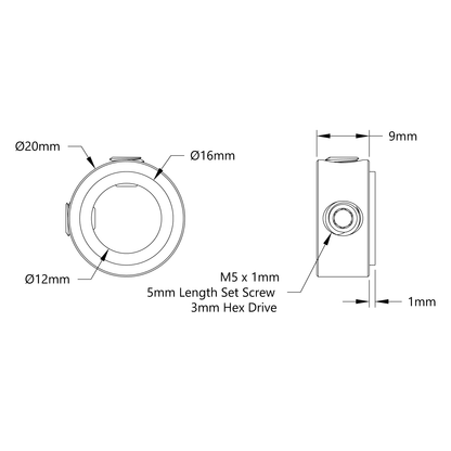 2920 Series Steel Set-Screw Collar (12mm Bore) - 2 Pack