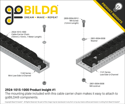 Cable-Carrier Chain (10mm x 15mm, 1 meter Length)