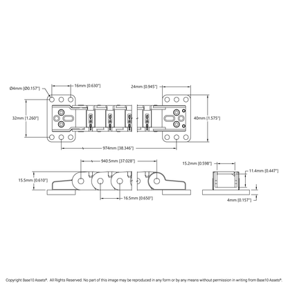 Cable-Carrier Chain (10mm x 15mm, 1 meter Length)