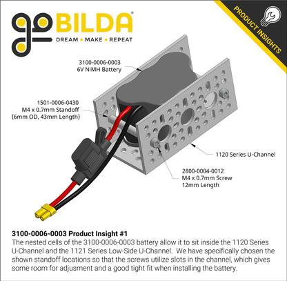 NiMH Battery (6V, 3000mAh, XT30 Connector [MH-FC], 20A Fuse, 6-3)