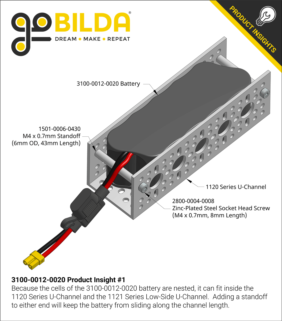 12V NiMH Nested Battery (3000mAh, MH-FC XT30 Connector)