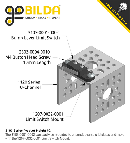 Micro Limit Switch (Bump Lever) - 2 Pack