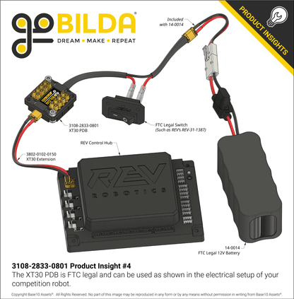 XT30 Power Distribution Board (XT30 Input, 8 x XT30 Outputs)