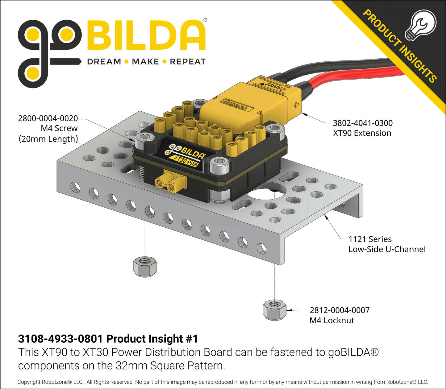 XT30 Power Distribution Board (XT90 Input, 8 x XT30 Outputs)