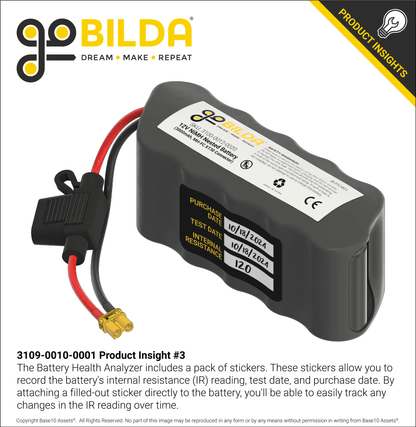 12V Battery Health Analyzer (NiMH, 3000mAh)