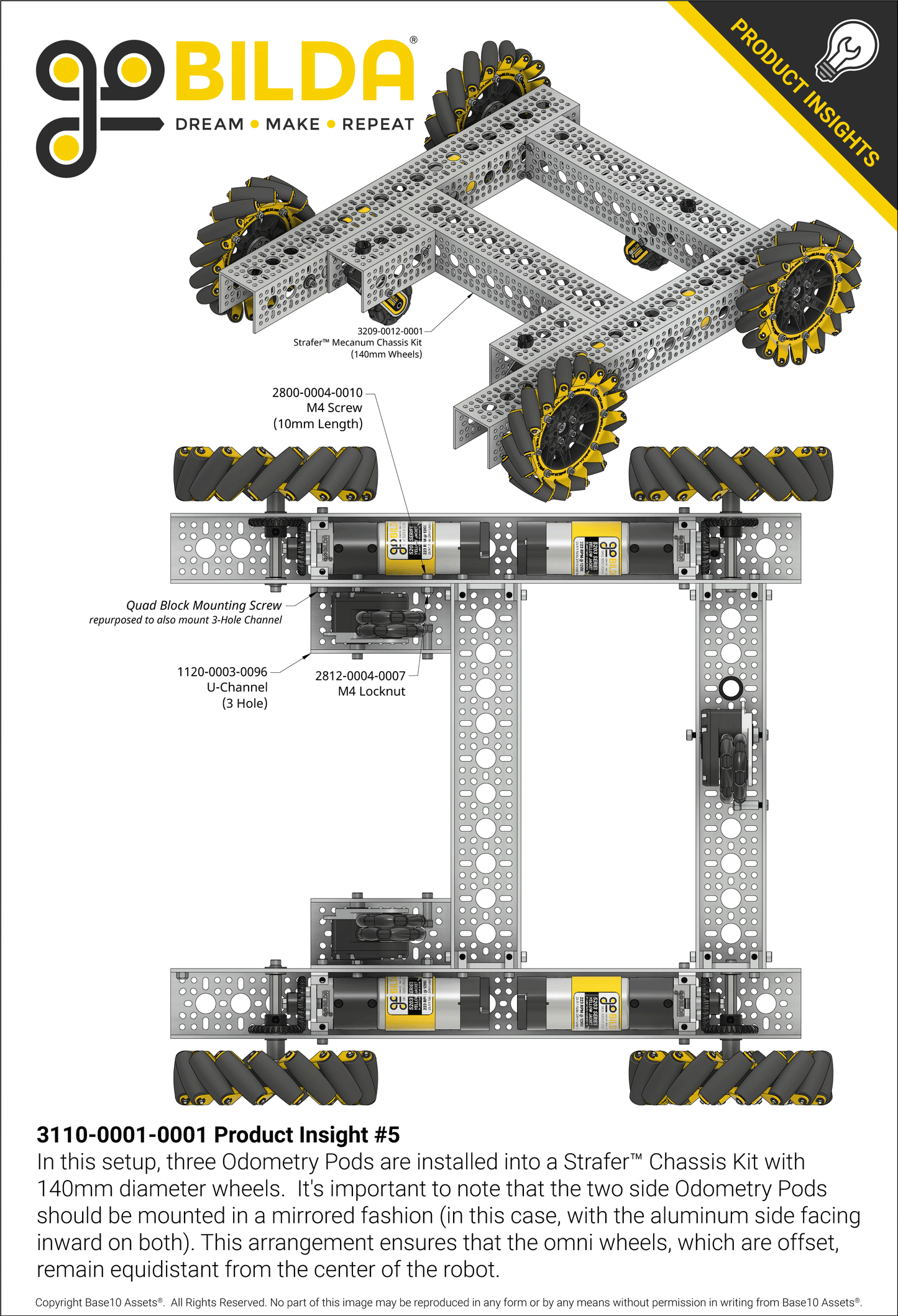 Odometry Pod (43mm Width, 48mm Wheel)