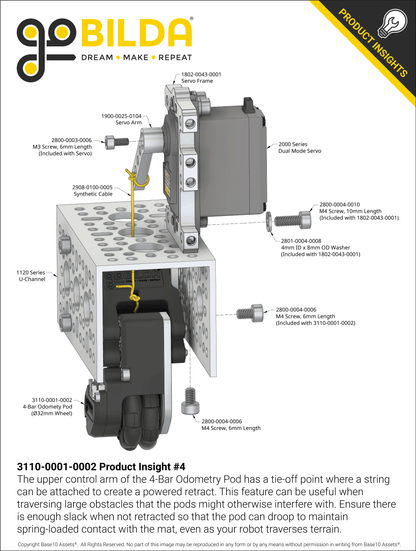 4-Bar Odometry Pod (32mm Wheel)