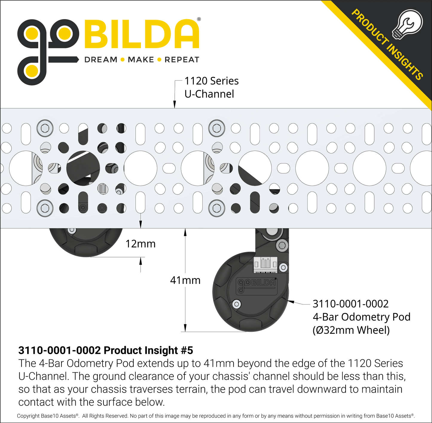 4-Bar Odometry Pod (32mm Wheel)