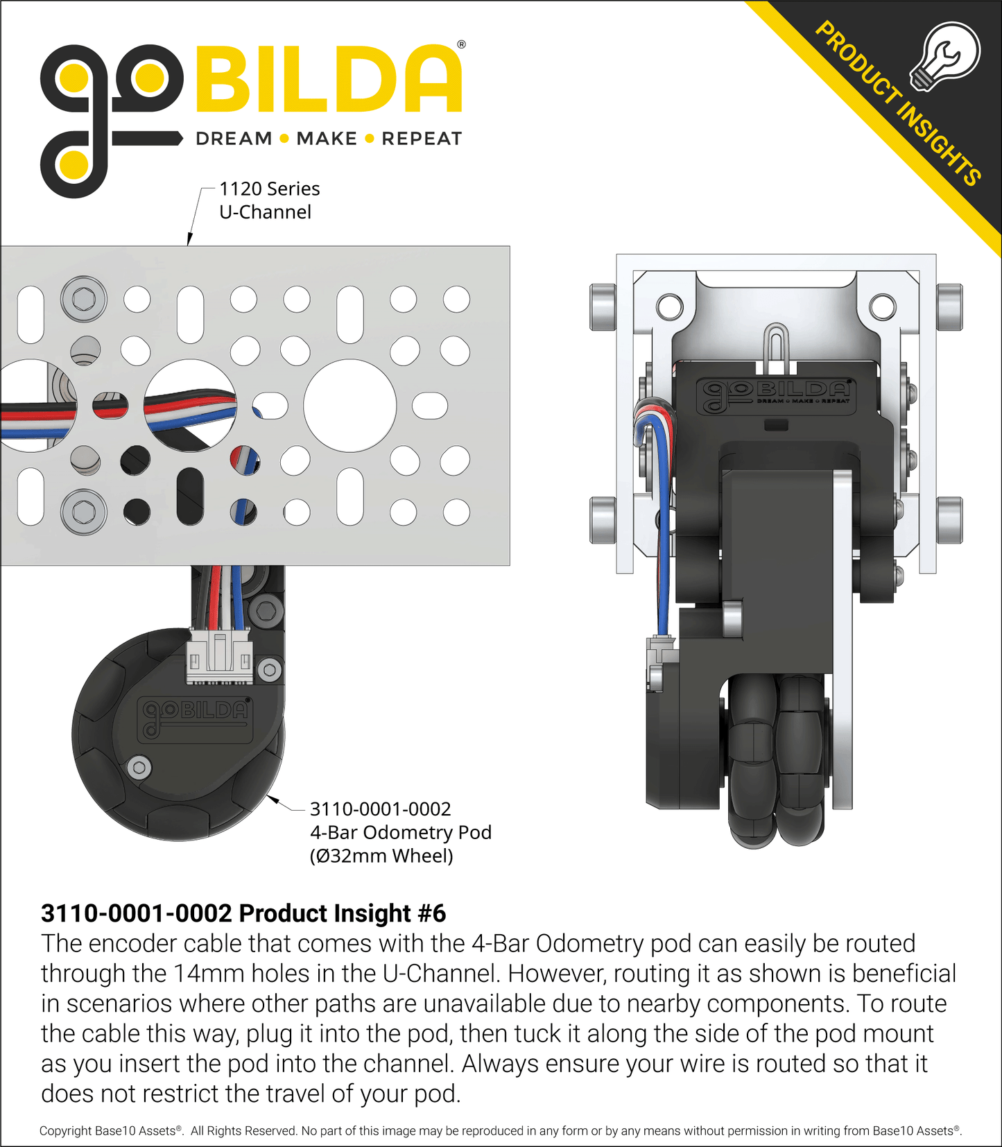 4-Bar Odometry Pod (32mm Wheel)