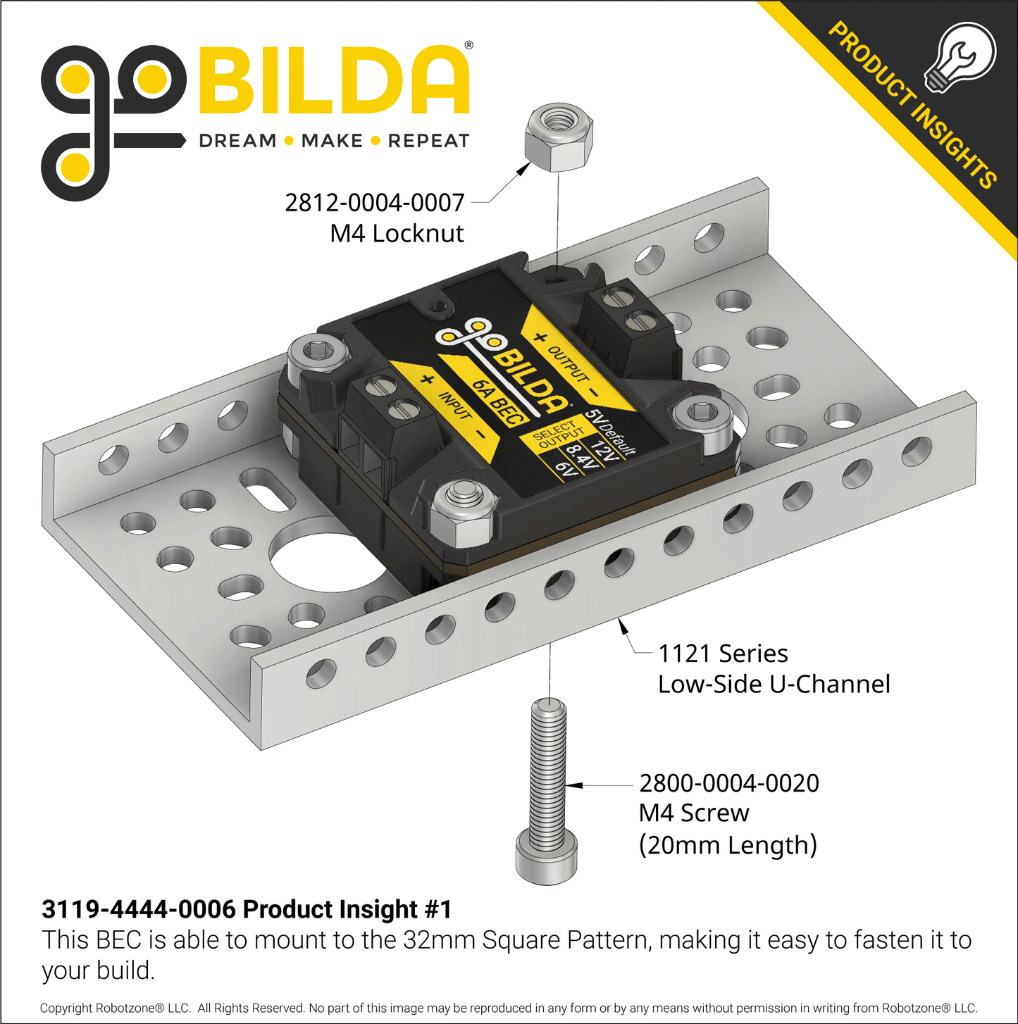 6A BEC / Voltage Regulator (6-24V Input, 5V, 6V, 8.4V, 12V Output, Screw Terminals)