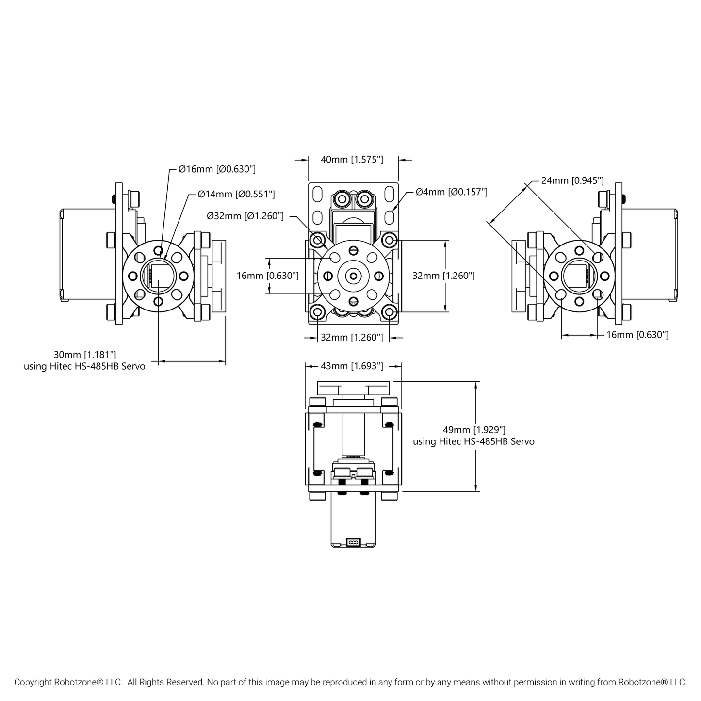 ServoBlock® (Standard Size, 24 Tooth Spline, Hub-Shaft)