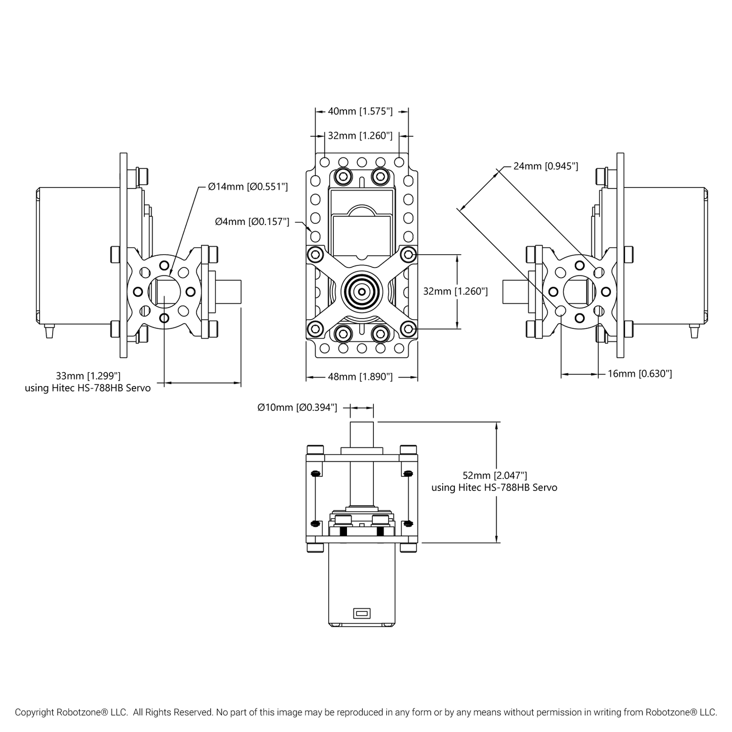 ServoBlock® (Large Size, 25 Tooth Spline, 10mm OD Shaft)