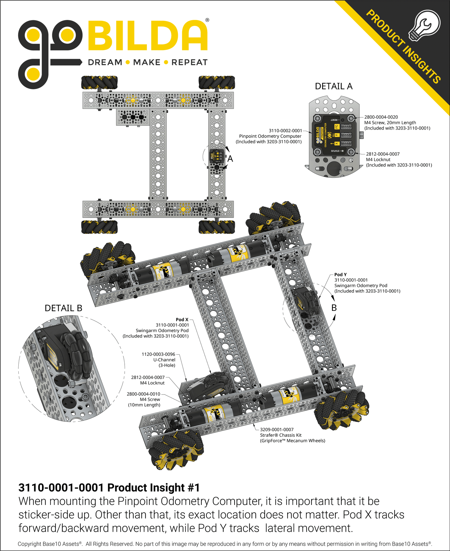 Swingarm Odometry Pack (2 Pods, 1 Pinpoint Computer)