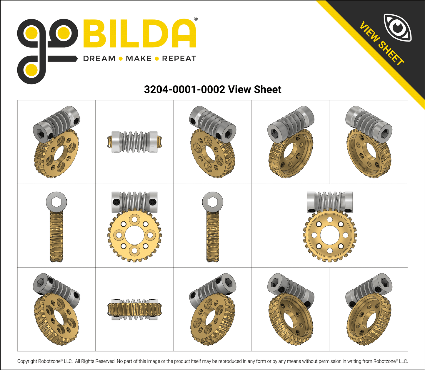 Worm Gear Set (28:1 Ratio, 8mm REX™ Bore Worm)