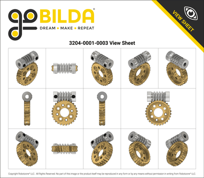 Worm Gear Set (28:1 Ratio, 6mm D-Bore Worm)