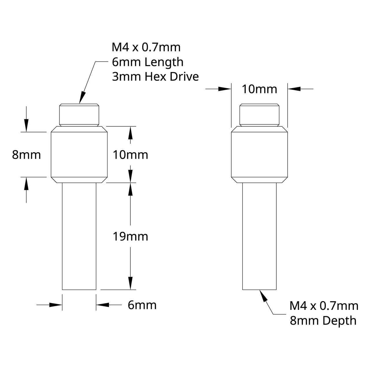 V-Wheel Standoff Kit (24mm Center Height)