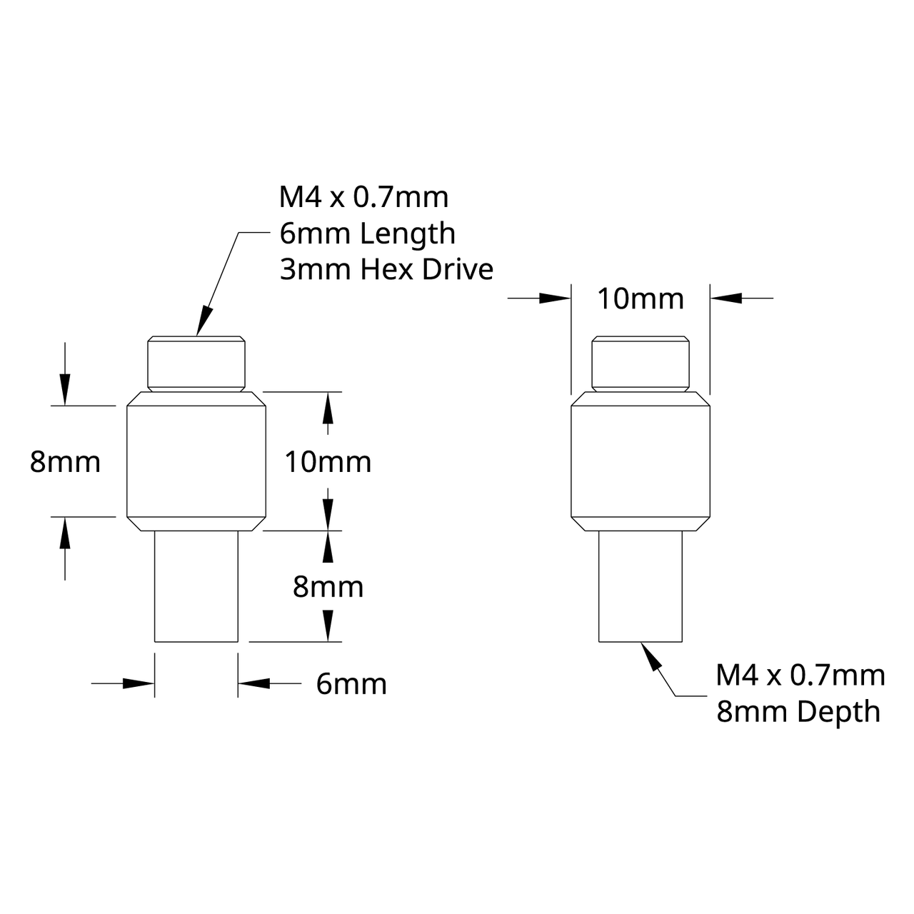 V-Wheel Standoff Kit (13mm Center Height)