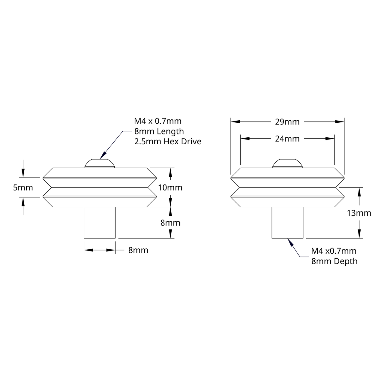 W-Wheel Standoff Kit (13mm Center Height)