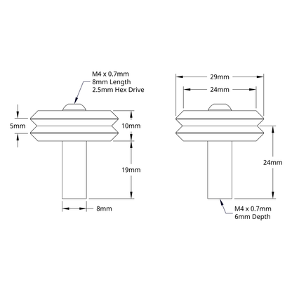 W-Wheel Standoff Kit (24mm Center Height)