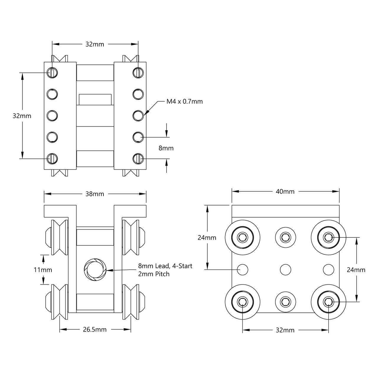 V-Guide Lead Screw Dolly Kit