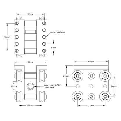 V-Guide Lead Screw Dolly Kit