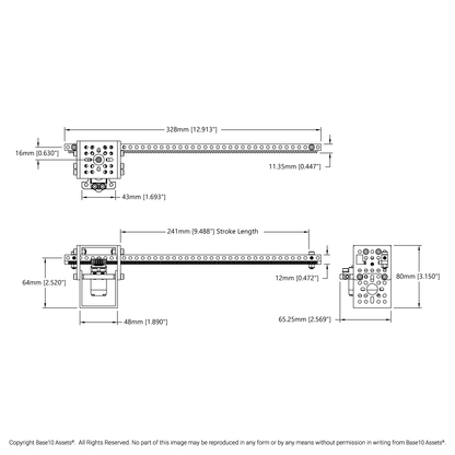 Servo-Driven Gear Rack Kit (27kg Thrust, 60 mm/sec, Single Gear Rack)