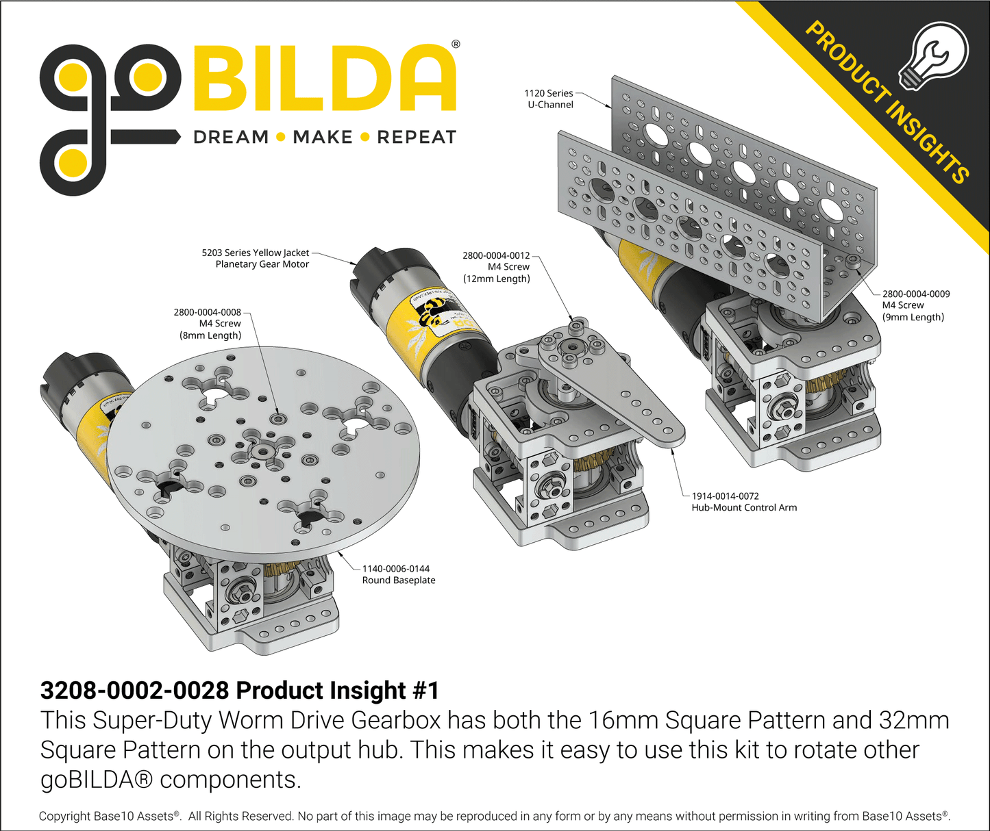 Super-Duty Worm Drive Gearbox (28:1 Ratio)