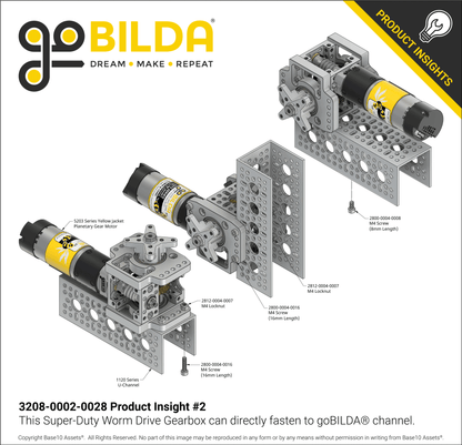 Super-Duty Worm Drive Gearbox (28:1 Ratio)