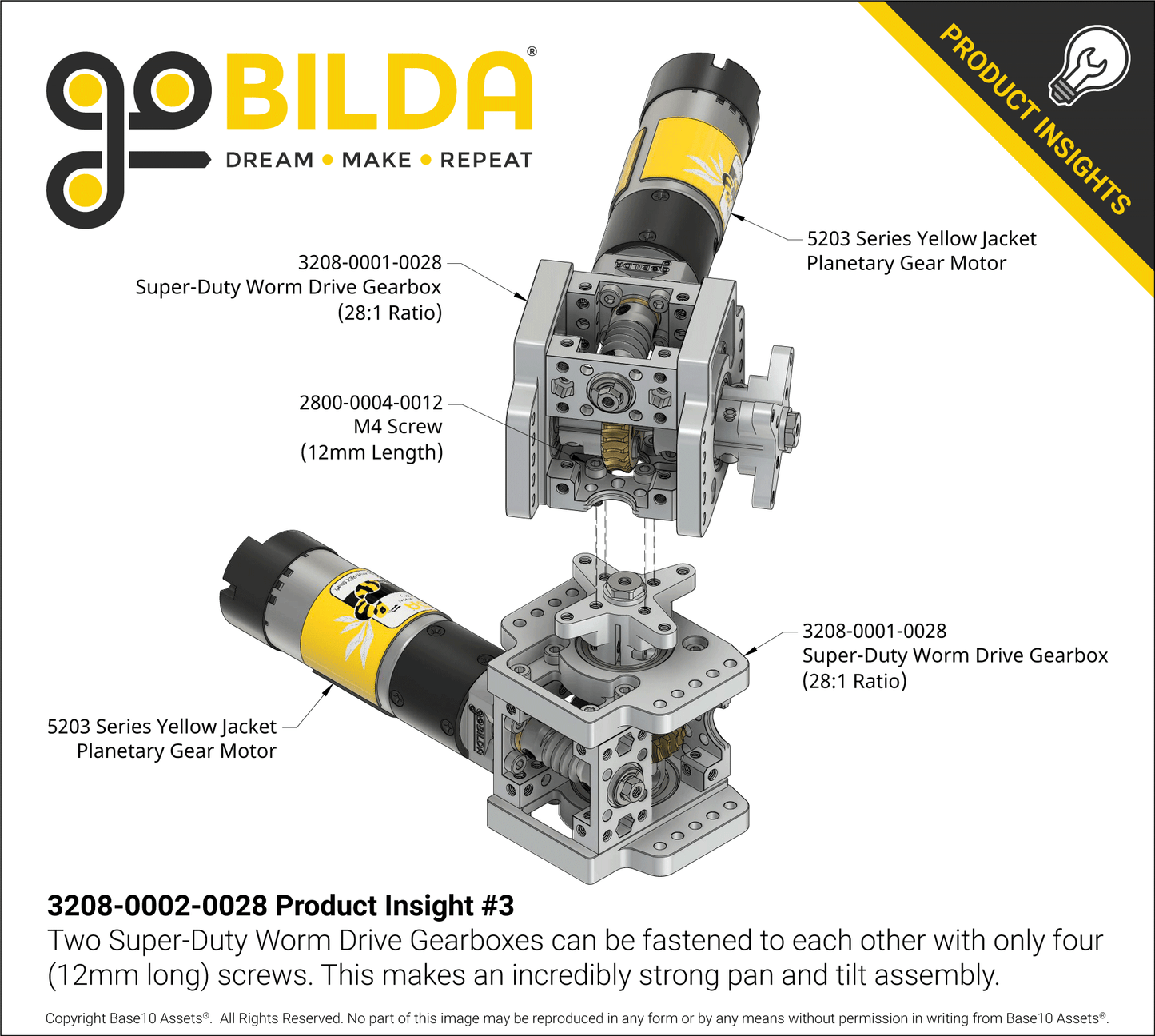 Super-Duty Worm Drive Gearbox (28:1 Ratio)