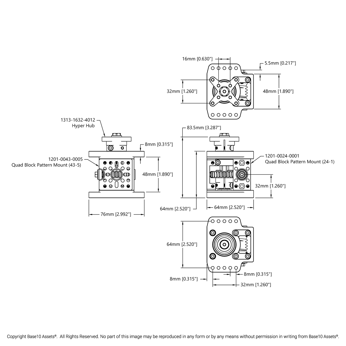 Super-Duty Worm Drive Gearbox (28:1 Ratio)