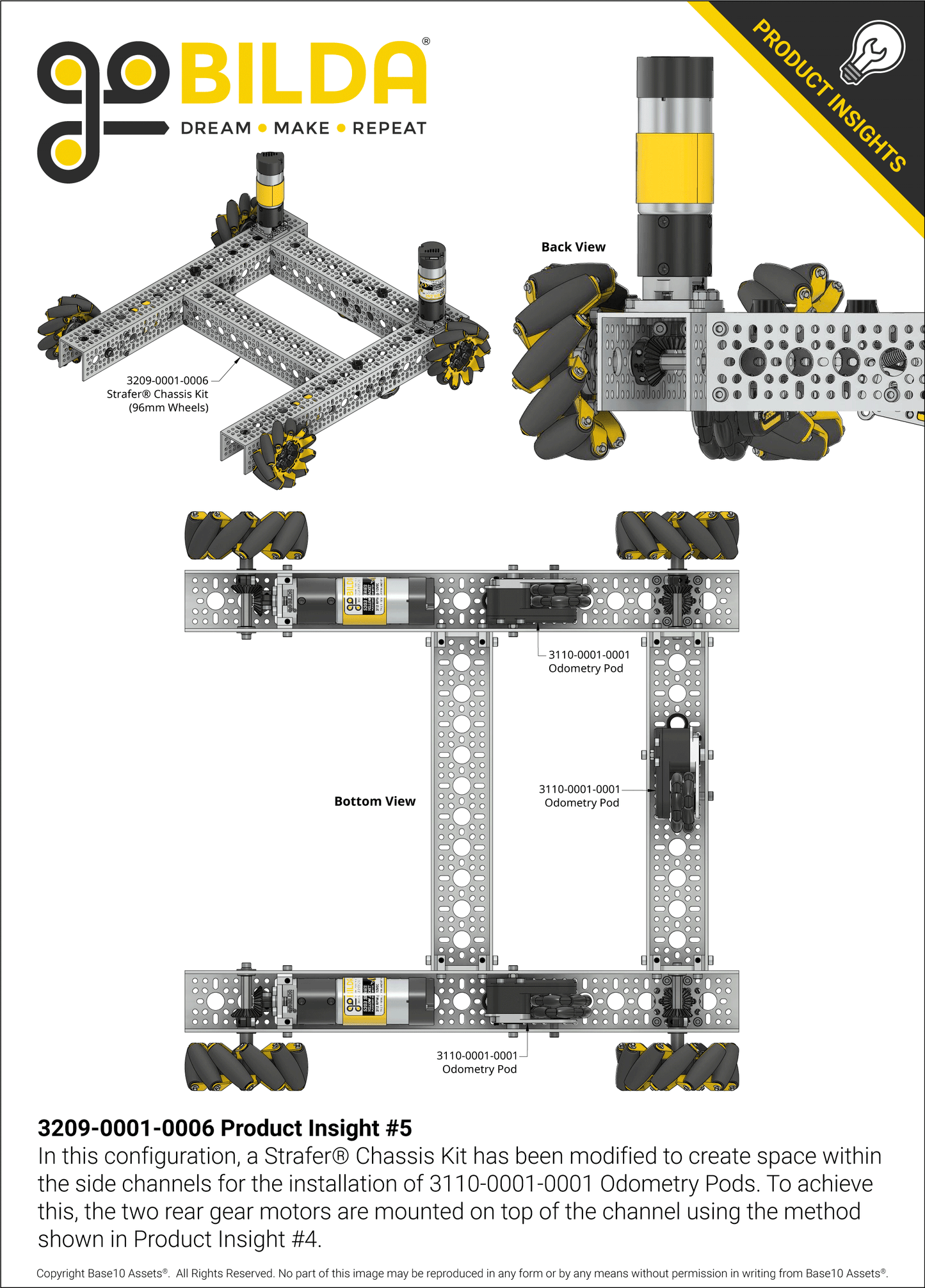 Strafer® Chassis Kit (96mm Mecanum Wheels)