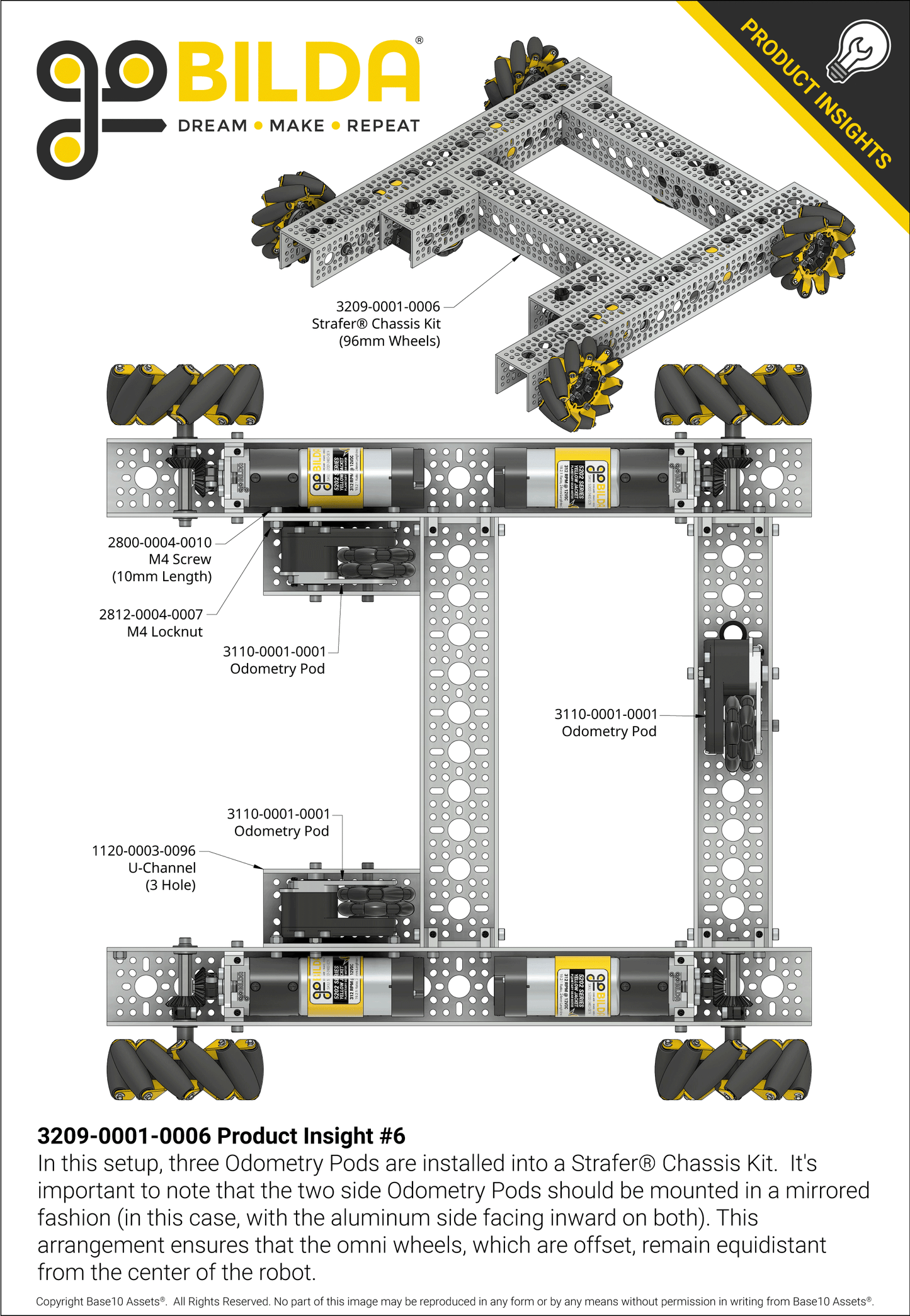 Strafer® Chassis Kit (96mm Mecanum Wheels)