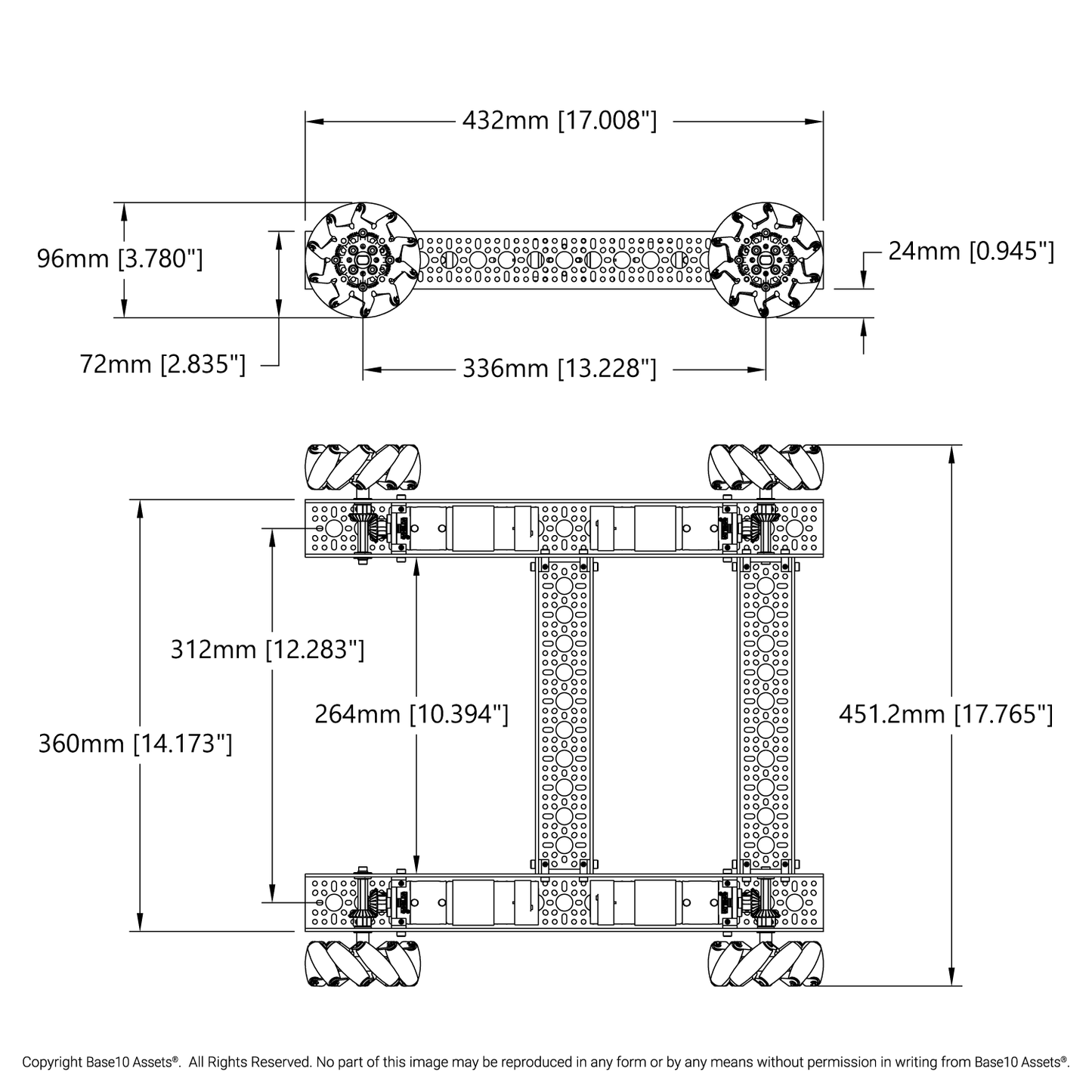 Strafer® Chassis Kit (96mm Mecanum Wheels)