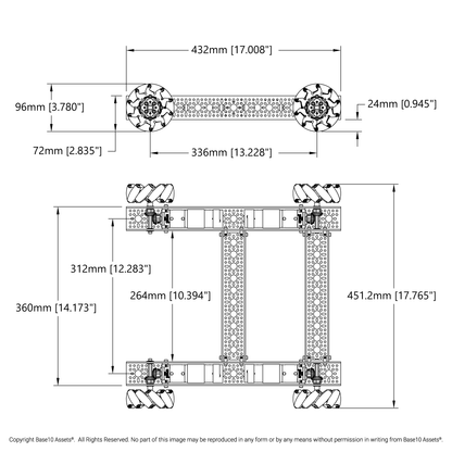 Strafer® Chassis Kit (96mm Mecanum Wheels)