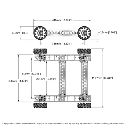 Strafer® Chassis Kit (104mm GripForce™ Mecanum Wheels)