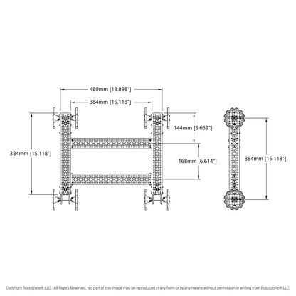 Bravo Bare-Bones Chassis Kit (No Tread, No Motors, No Controller, No Battery)