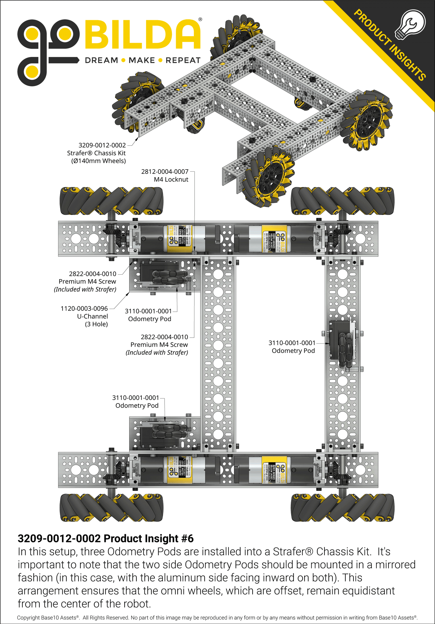 Strafer® Chassis Kit (140mm Mecanum Wheels)